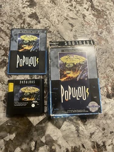 Populous (Sega Genesis, 1990) CIB Complete