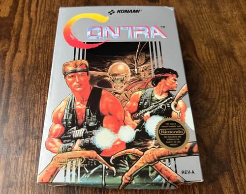circle seal Contra complete in box nintendo nes game
