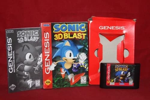 Sonic 3D Blast (Sega Genesis, 1996) Authentic Game Cartridge, CIB Complete