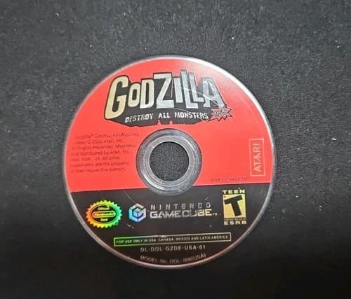 Godzilla Destroy All Monsters Gamecube Disc Only
