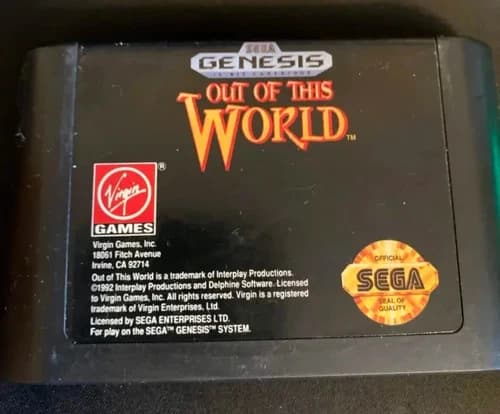Out of This World (Sega Genesis, 1993) Cartridge Only Tested working!