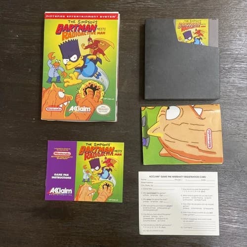 The Simpsons: Bart vs The Space Mutants complete in box nintendo nes all inserts
