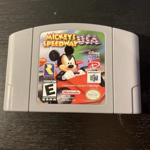 Mickey's Speedway USA (Nintendo 64, N64, 2000) TESTED & WORKS