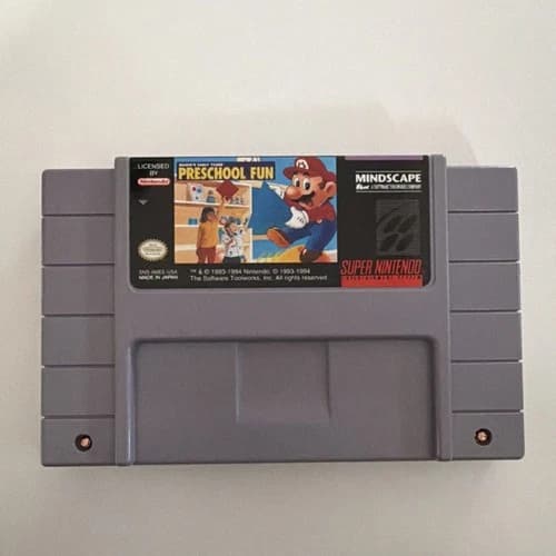 Mario's Early Years Preschool Fun Super Nintendo SNES TESTED