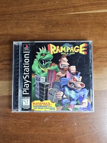 Rampage World Tour - Sony PlayStation 1 PS1 Complete CIB Black Label