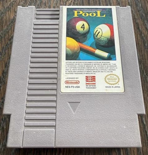 Championship Pool CART ONLY (Nintendo, NES 1993) Combine Shipping on Multiple