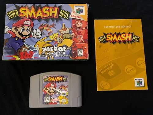 Super Smash Bros. (Nintendo 64, 1999) Box Manual Complete CIB N64