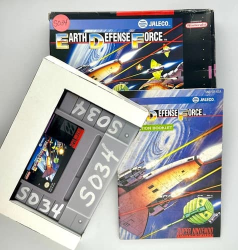 ☑ Earth Defense Force SNES CIB Box Manual Cart TESTED Authentic READ
