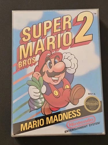 Super Mario Bros. 2 Nintendo NES Complete in Box (CIB) Manual, Tested, Protector