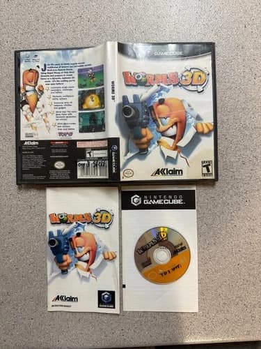 Worms 3D (Nintendo GameCube, 2004) CIB w/ Manual *TESTED*