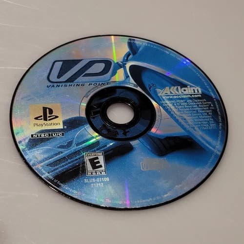 Vanishing Point PlayStation 1 PS1 Racing Game Disc Tested....(SS30)
