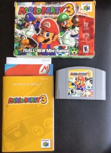 Mario Party 3 (Nintendo 64, 2001) Box Manual Complete CIB N64 Very Good Shape