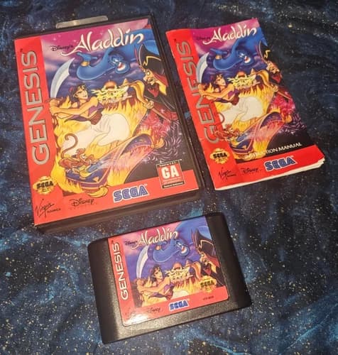 Disney's Aladdin (Sega Genesis, 1993) Complete with Box and Manual