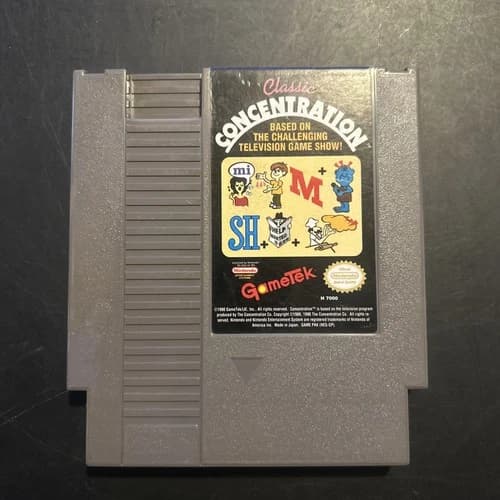 Classic Concentration (Nintendo NES, 1990) - Authentic - Tested