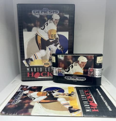 Mario Lemieux Hockey (Sega Genesis, 1994) CIB Complete w/ Manual, Works