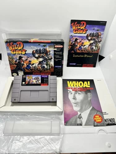 Wild Guns Super Nintendo SNES Complete CIB Natsume Rare!!!