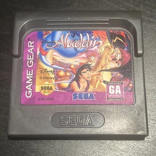 Disney's Aladdin (Sega Game Gear, 1992) Video Game Sega Cartridge Only Tested