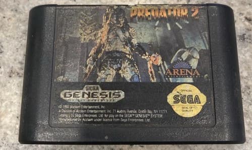 WORKING Predator 2 (Sega Genesis, 1992) Authentic- Cart Only GREAT CONDITION