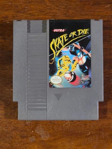 Vintage Original Nintendo NES Skate or Die Authentic Game - Tested and Working