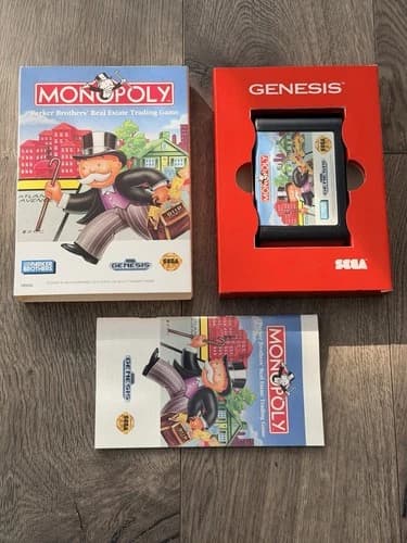 Monopoly (Sega Genesis) With Manual-Cardboard Box Version CIB Complete In Box