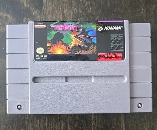 Gradius III 3 Super Nintendo SNES 1991 Authentic Cartridge