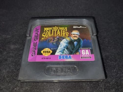 Poker Face Paul's Solitaire Sega Game Gear EXMT condition game cartridge