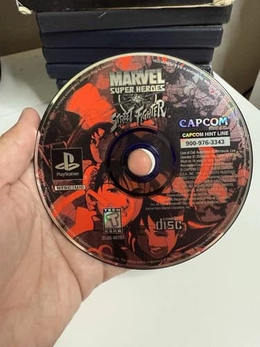 Marvel Super Heroes vs. Street Fighter - Sony Playstation PS1 DISC ONLY Tested