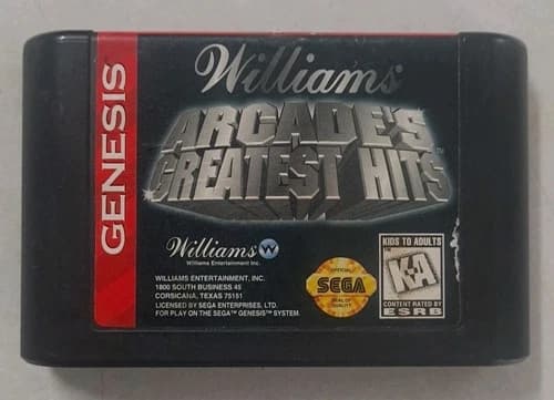 Williams Arcade's Greatest Hits (Sega Genesis, 1996) Cartridge Only