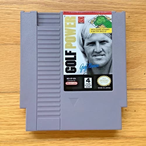 GREG NORMAN'S GOLF POWER cart for Nintendo NES (Virgin, 1992), TESTED & WORKS!