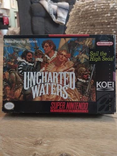 Uncharted Waters (SNES) Super Nintendo With Original Box and manual 1993 KOEI