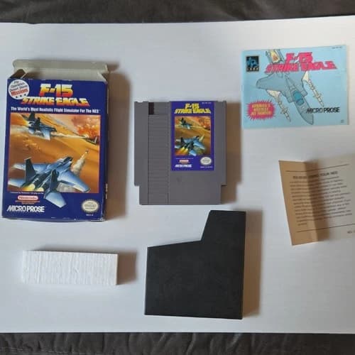 MicroProse F-15 Strike Eagle Nintendo NES CIB Box Inserts Manual NTSC-U/C 1991