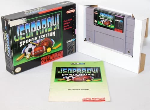 Jeopardy! Sports Edition SNES Super Nintendo Complete CIB! Good Condition! Nice!