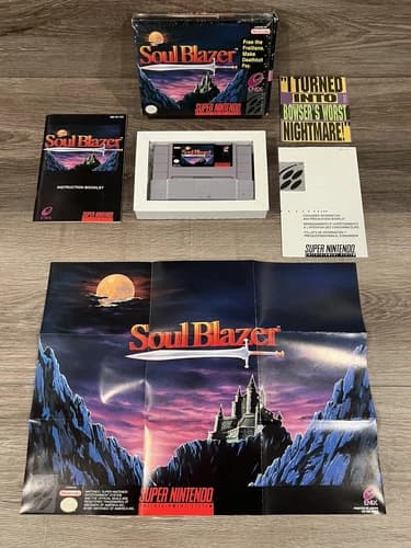 Soul Blazer (Super Nintendo Entertainment System, 1992) - CIB Complete Excellent
