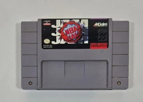 NBA JAM Super Nintendo SNES Authentic Cartridge 1995 Tested