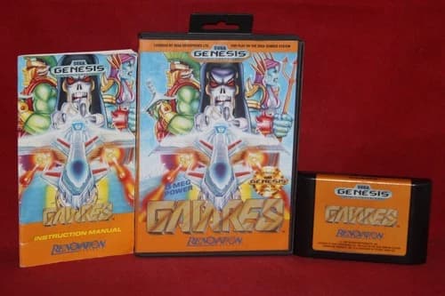 Gaiares (Sega Genesis, 1990) Authentic Game Cartridge, CIB Complete