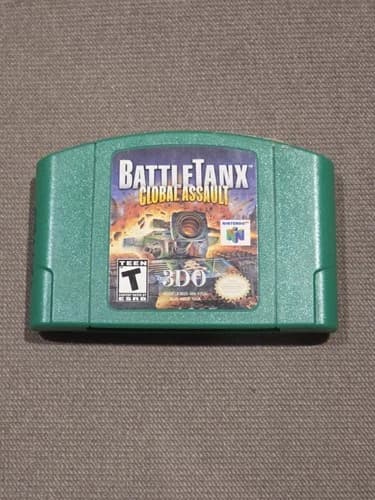 BattleTanx Global Assault N64 Nintendo 64 Authentic Battle Tanks Green Cartridge