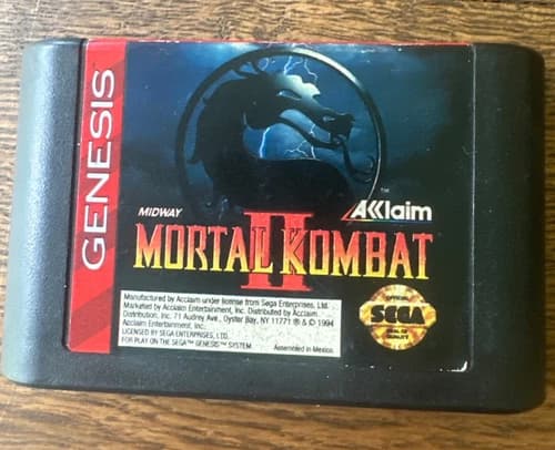 Mortal Kombat II cartridge only TESTED (Sega Genesis, 1994)