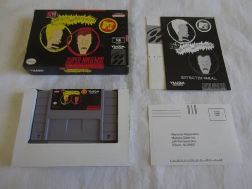 Beavis and Butt-head (SNES) Super Nintendo CIB Complete Box 1994 RARE