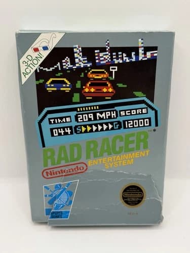 Rad Racer Nintendo Entertainment System NES Complete CIB Tested No Glasses