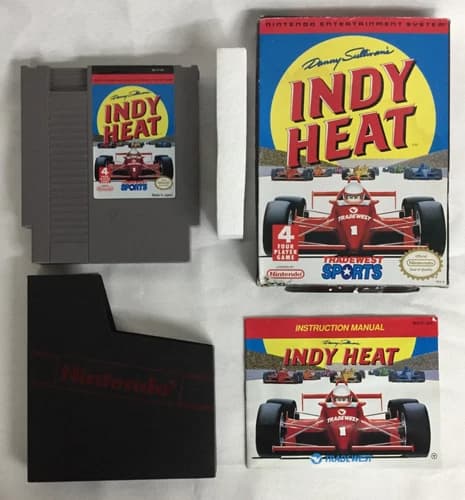 COMPLETE Danny Sullivan's INDY HEAT Nintendo NES Manual CIB BOX Cartridge RACING