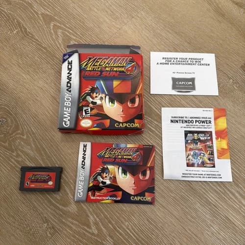 Mega Man Battle Network 4 Red Sun (Gameboy Advance Game Boy GBA) Complete CIB