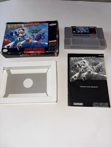 Mega Man X (Super Nintendo SNES, 1993) CIB Complete w/Manual TESTED