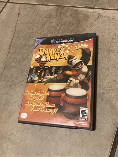 Donkey Konga (Nintendo GameCube GC) Complete w/ Manual CIB Fast Shipping