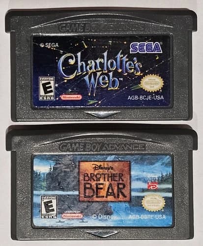Charlotte's Web Sega and Disney Brother Bear (Nintendo Game Boy Advance GBA)