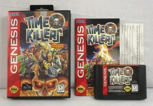 Time Killers Sega Genesis Video Game Black Pearl 1996 COMPLETE CIB