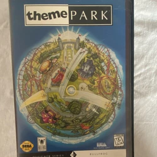 Electronic Arts Theme Park Sega Genesis Complete with Manual Simulation 1995