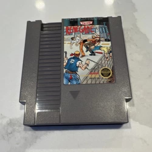 Taito Renegade Beat 'Em Up Video Game Nintendo NES Cartridge Gray Cart