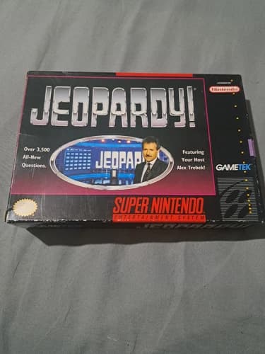 Jeopardy (Super Nintendo SNES) Complete in Box CIB GREAT Shape Tested!!