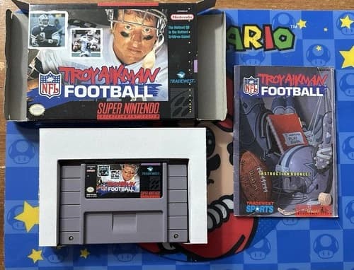 Troy Aikman NFL Football (Super Nintendo SNES, 1994) Complete CIB