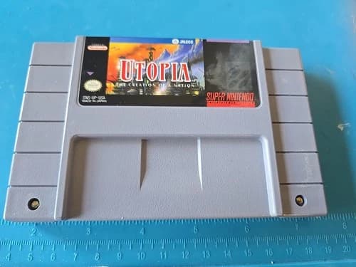 Utopia The Creation of a Nation Super Nintendo SNES Cartridge Only Tested Works